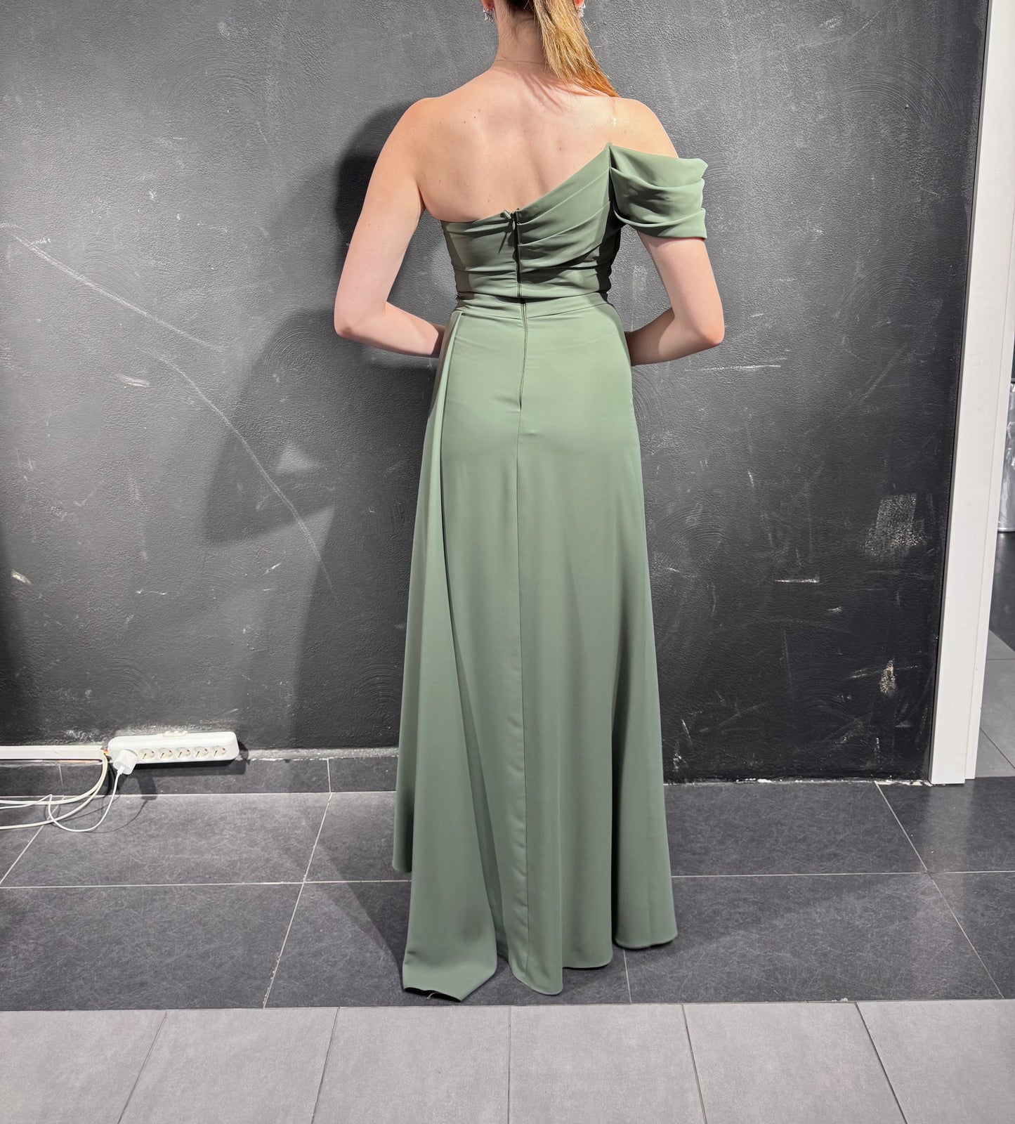 Draped Satin Abaya Dress