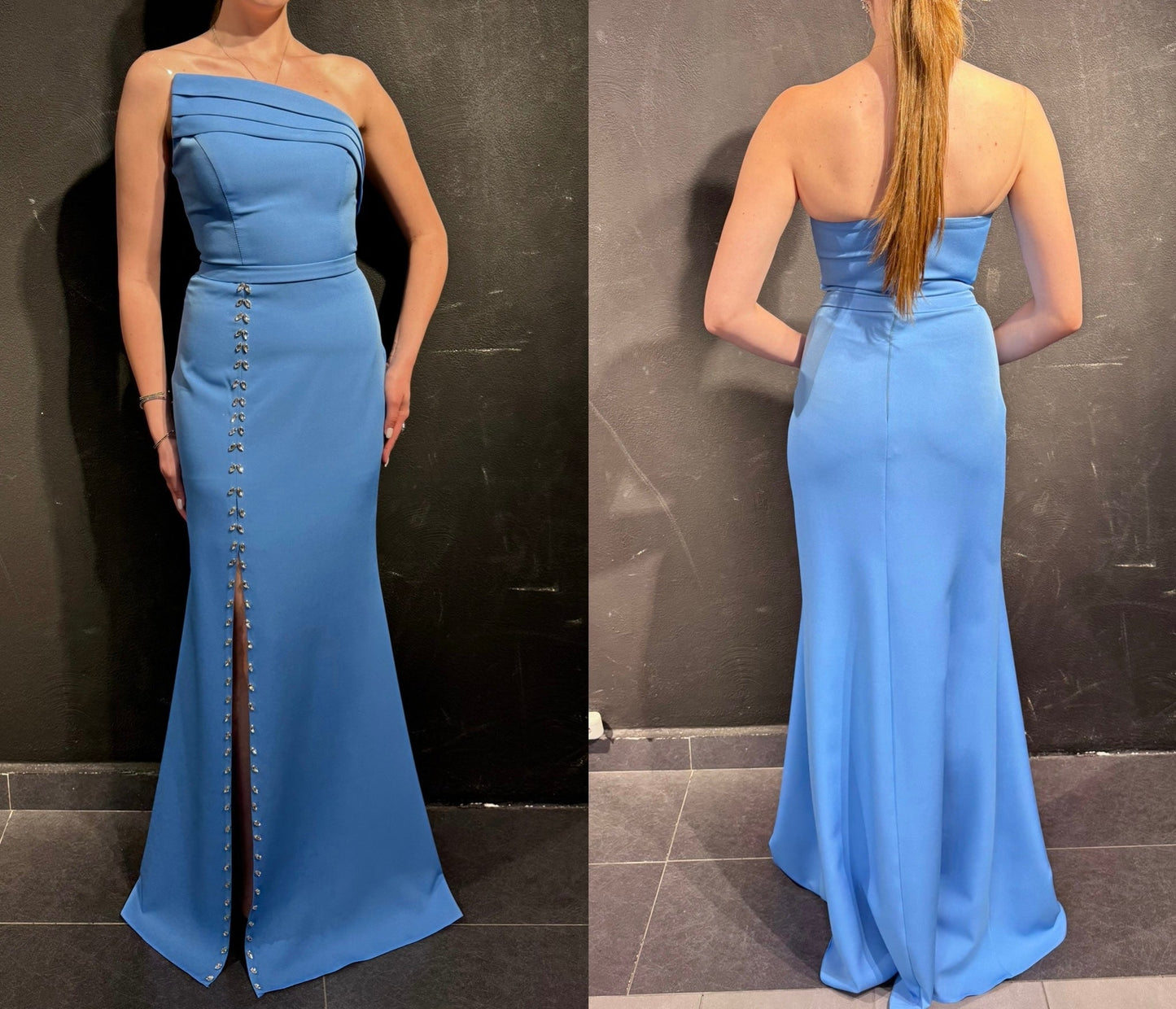 Indigo Stone Strapless Dress | Wedding, Engagement, Special Occasions | 50% Discount | 2025 Collection