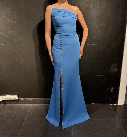 Indigo Stone Strapless Dress | Wedding, Engagement, Special Occasions | 50% Discount | 2025 Collection 