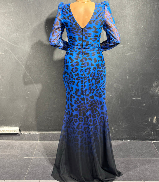 Degraded Leopard Print Abaya Dress | Wedding, Engagement, Special Occasions | 50% Off | 2025 Collection 